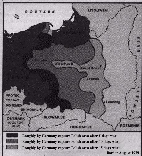 Map of Poland during the first 15 days war