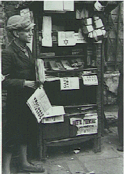 Warsaw ghetto; newspaper stand