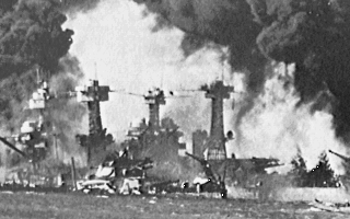 Destroyed battleships at Pearl Harbor 