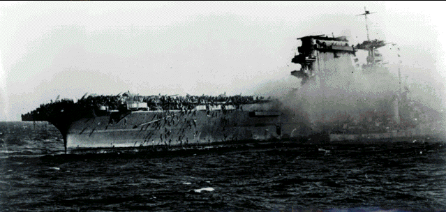 Americans Lexington aircraft-carrier destroyed