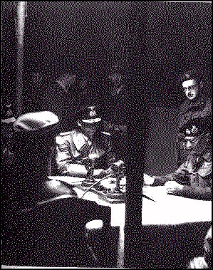 General Montgomery reading German surrender document